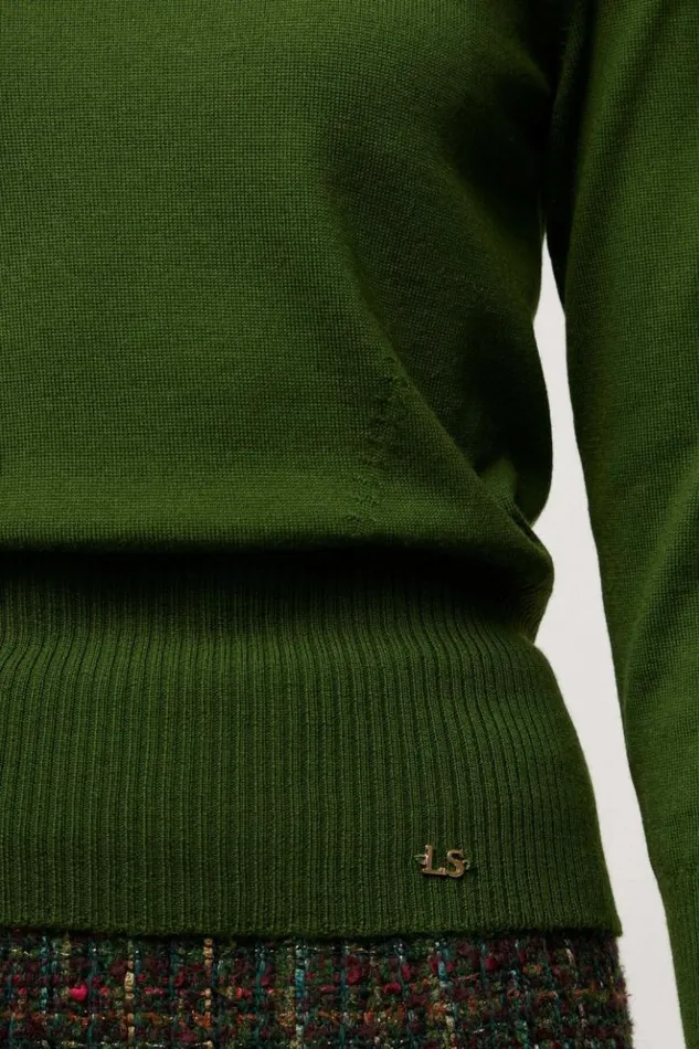 Luisa Spagnoli Knitwear Manos 8211 Wool Pullover Military Green 8211 Women Luisa Spagnoli Knitwear Manos 8211 Wool Pullover Military Green 8211 Women