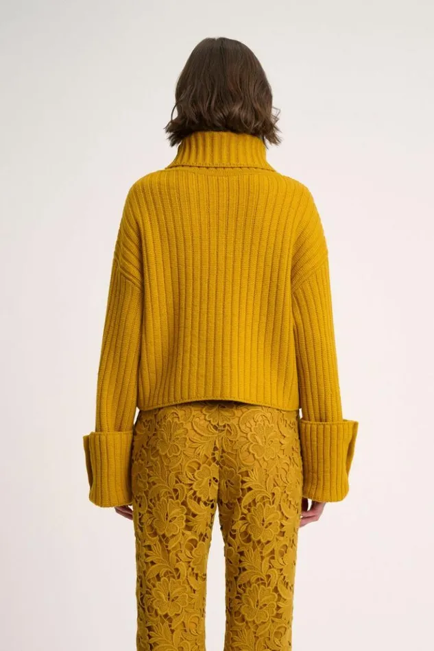 Luisa Spagnoli Knitwear Meconio 8211 Oversized Pullover 8211 Fashion Show Mustard 8211 Women Luisa Spagnoli Knitwear Meconio 8211 Oversized Pullover 8211 Fashion Show Mustard 8211 Women