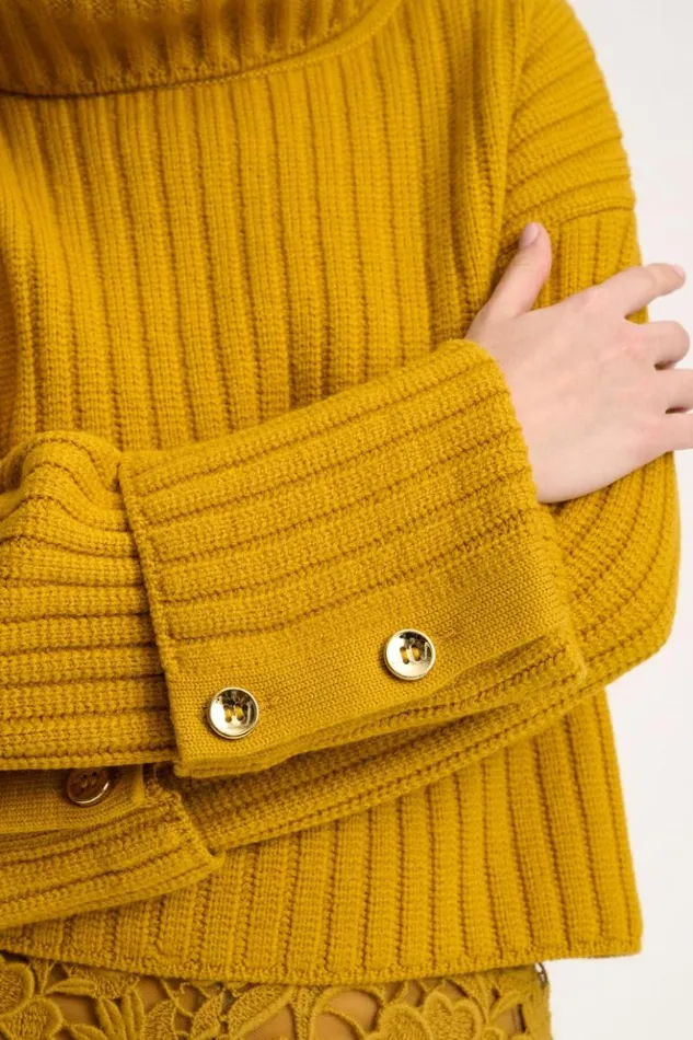 Luisa Spagnoli Knitwear Meconio 8211 Oversized Pullover 8211 Fashion Show Mustard 8211 Women Luisa Spagnoli Knitwear Meconio 8211 Oversized Pullover 8211 Fashion Show Mustard 8211 Women