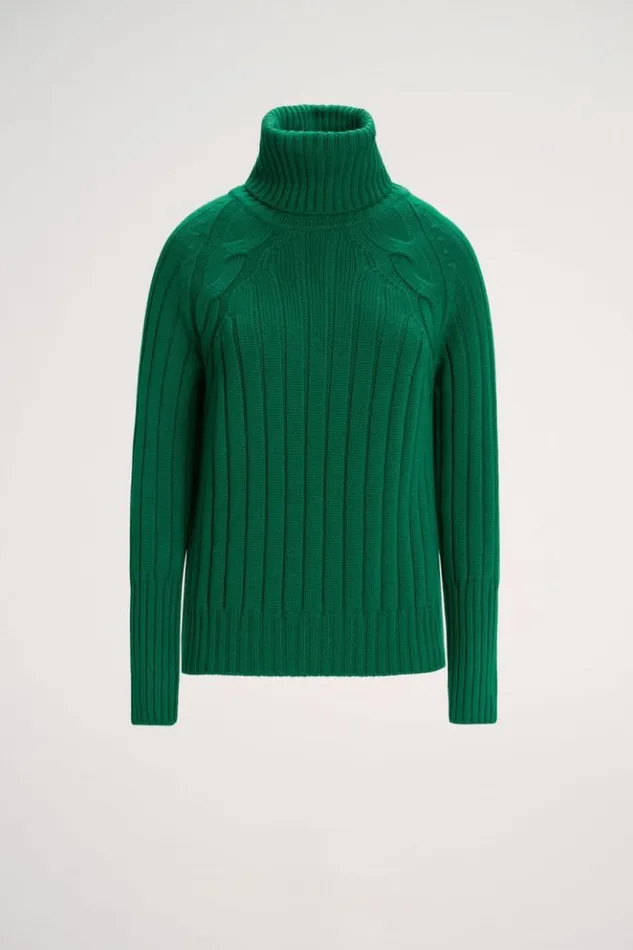 Luisa Spagnoli Knitwear Mestieri 8211 Raglan Turtleneck Green 8211 Women