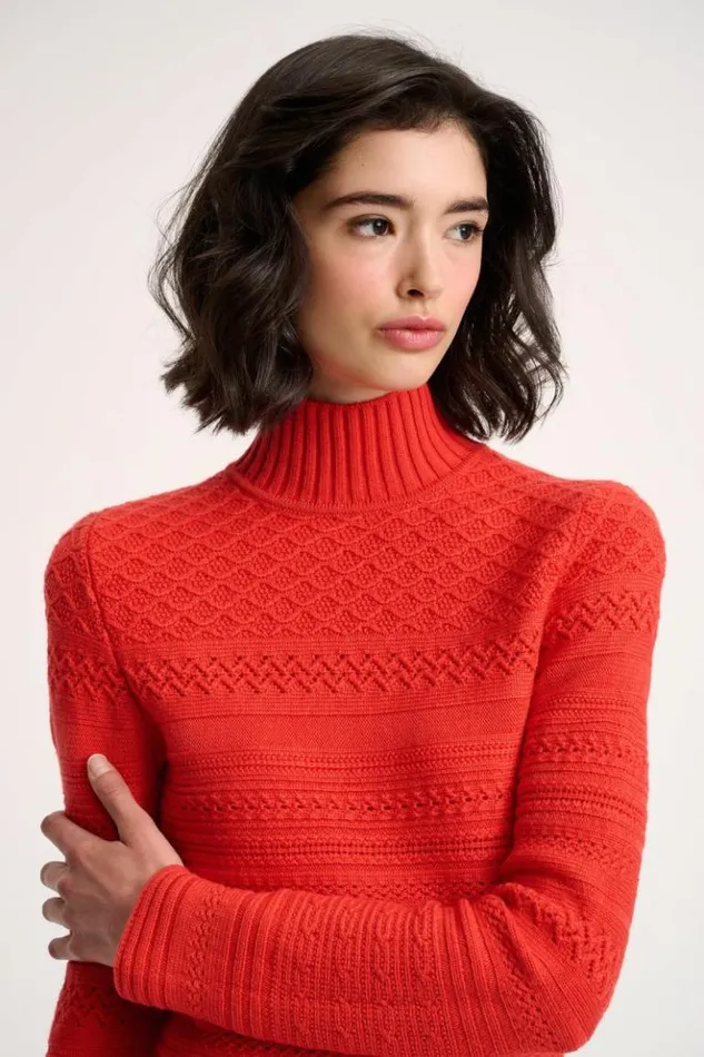 Luisa Spagnoli Knitwear Molene 8211 Turtleneck Pullover Orange 8211 Women