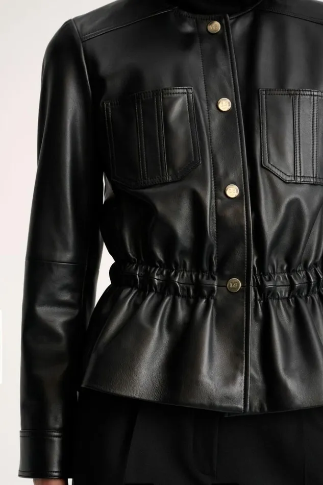 Luisa Spagnoli Outerwear Sergente 8211 Leather Jacket Black 8211 Women Luisa Spagnoli Outerwear Sergente 8211 Leather Jacket Black 8211 Women