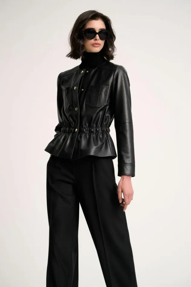 Luisa Spagnoli Outerwear Sergente 8211 Leather Jacket Black 8211 Women Luisa Spagnoli Outerwear Sergente 8211 Leather Jacket Black 8211 Women