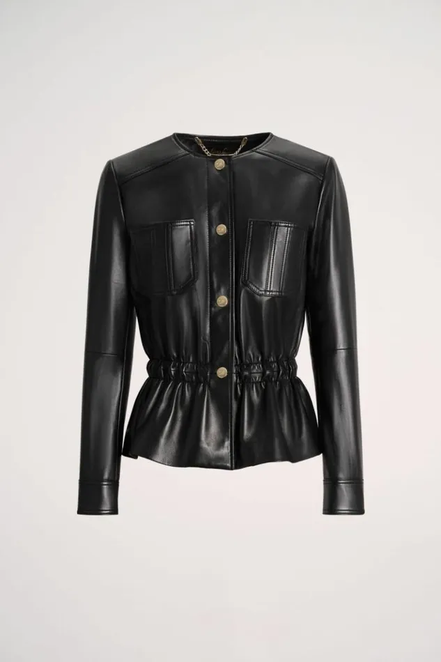 Luisa Spagnoli Outerwear Sergente 8211 Leather Jacket Black 8211 Women Luisa Spagnoli Outerwear Sergente 8211 Leather Jacket Black 8211 Women