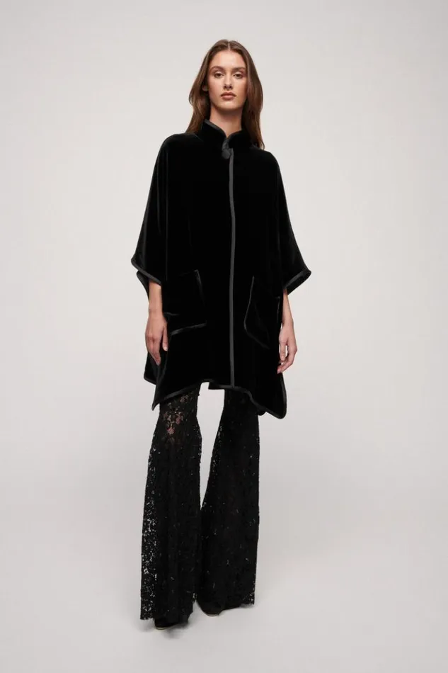 Luisa Spagnoli Outerwear Spuma 8211 Elegant Cape Black 8211 Women