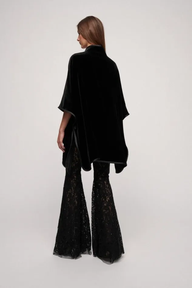 Luisa Spagnoli Outerwear Spuma 8211 Elegant Cape Black 8211 Women Luisa Spagnoli Outerwear Spuma 8211 Elegant Cape Black 8211 Women