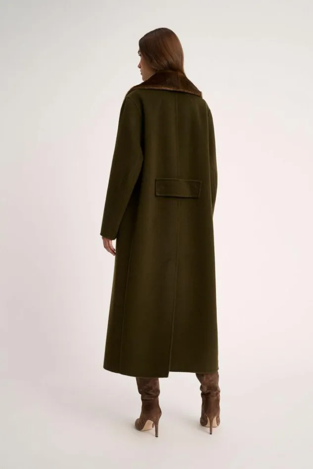 Luisa Spagnoli Outerwear Sussulto 8211 Coat With Faux Fur Lapels 8211 Women Luisa Spagnoli Outerwear Sussulto 8211 Coat With Faux Fur Lapels 8211 Women