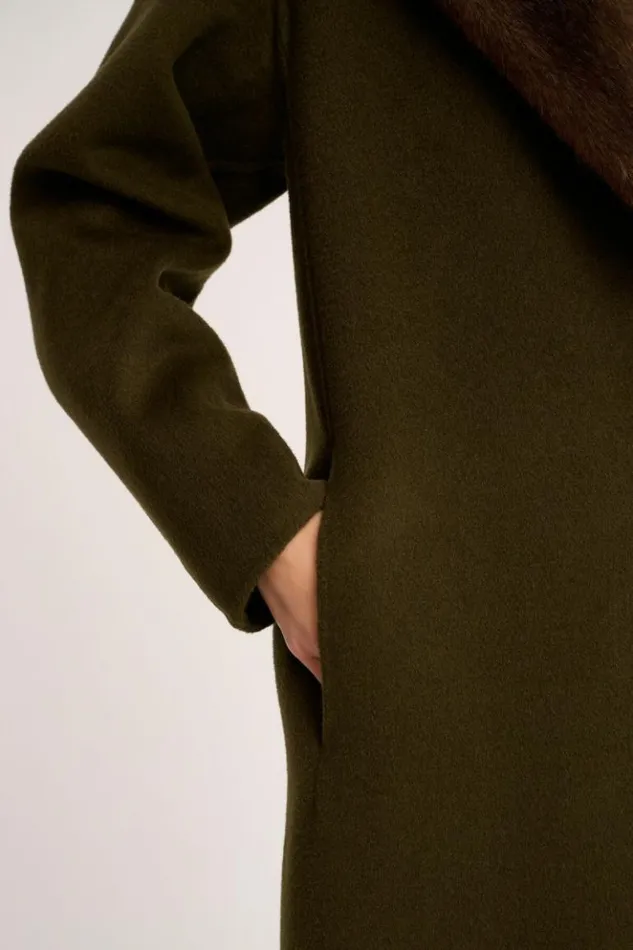 Luisa Spagnoli Outerwear Sussulto 8211 Coat With Faux Fur Lapels 8211 Women Luisa Spagnoli Outerwear Sussulto 8211 Coat With Faux Fur Lapels 8211 Women