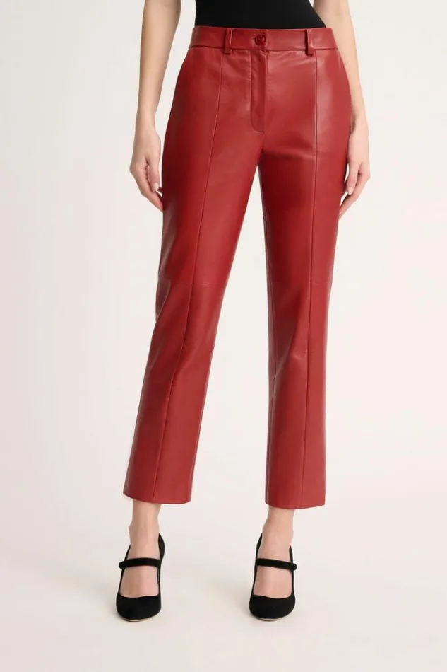 Luisa Spagnoli Pants Omonimo 8211 Cropped Leather Pants 8211 Women