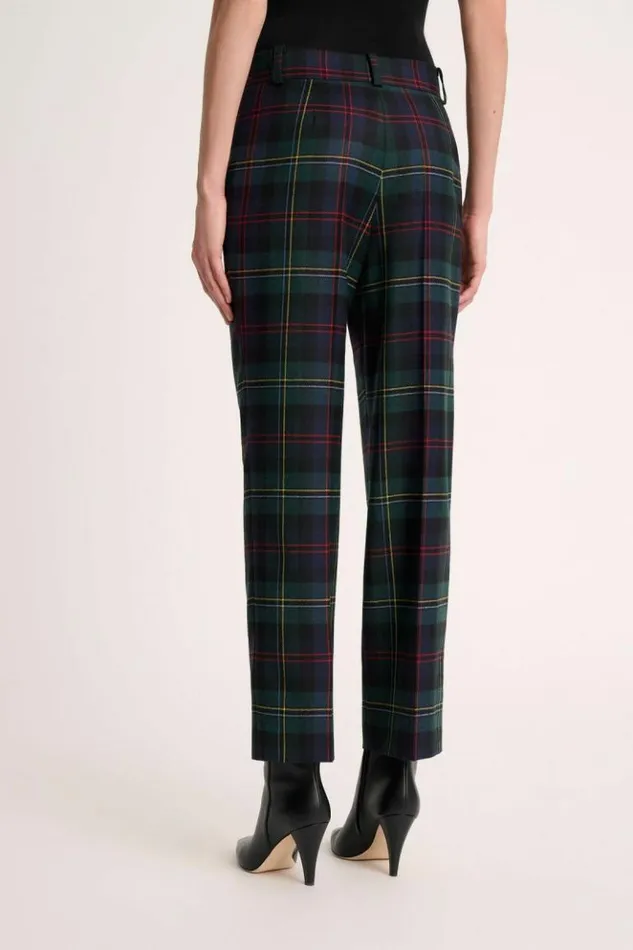 Luisa Spagnoli Pants Ortaggio 8211 Tartan Pants Greenblue 8211 Women Luisa Spagnoli Pants Ortaggio 8211 Tartan Pants Greenblue 8211 Women