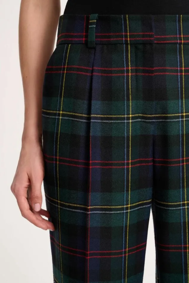 Luisa Spagnoli Pants Ortaggio 8211 Tartan Pants Greenblue 8211 Women Luisa Spagnoli Pants Ortaggio 8211 Tartan Pants Greenblue 8211 Women