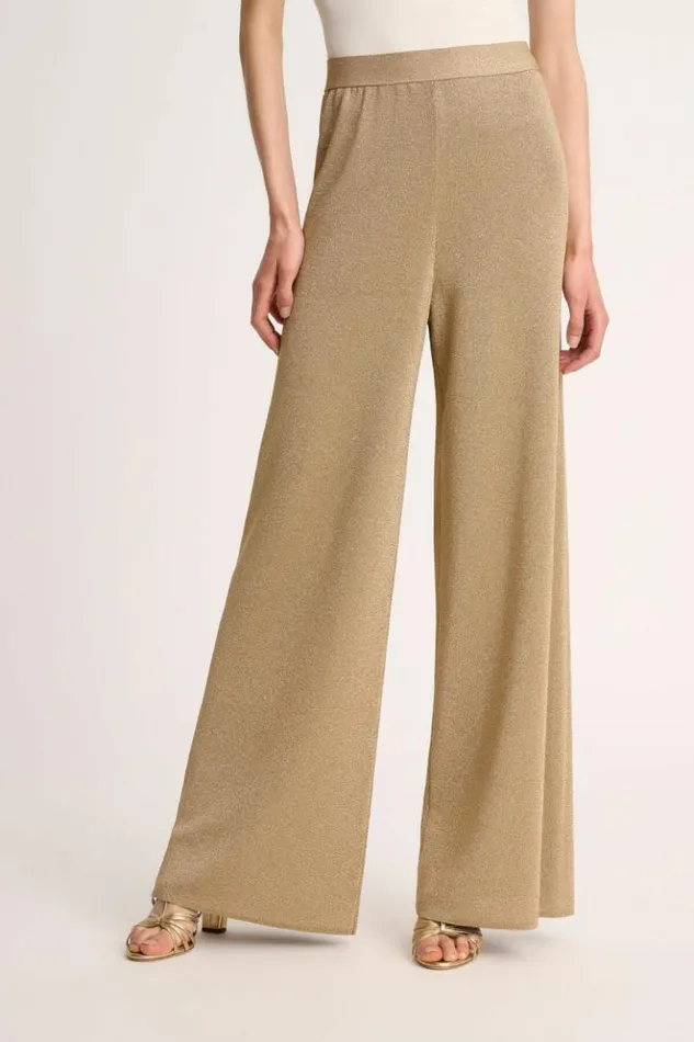 Luisa Spagnoli Pants Zavorra 8211 Lurex Knit Pants Yellow 8211 Women
