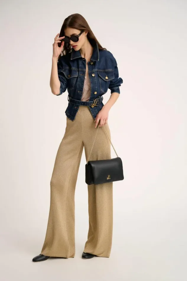 Luisa Spagnoli Pants Zavorra 8211 Lurex Knit Pants Yellow 8211 Women Luisa Spagnoli Pants Zavorra 8211 Lurex Knit Pants Yellow 8211 Women