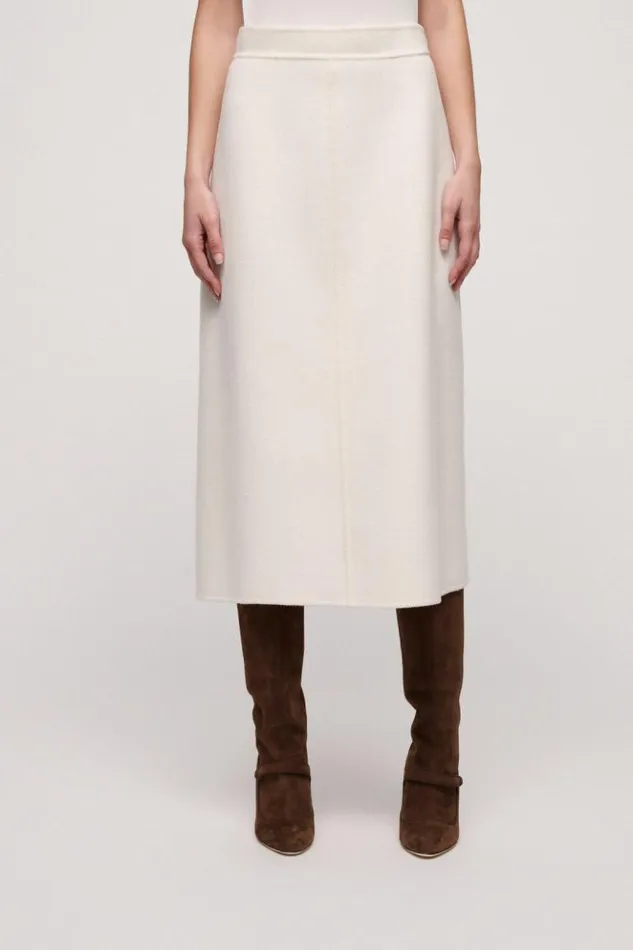 Luisa Spagnoli Skirts And Shorts Frisbi 8211 Wool Skirt Cream 8211 Women