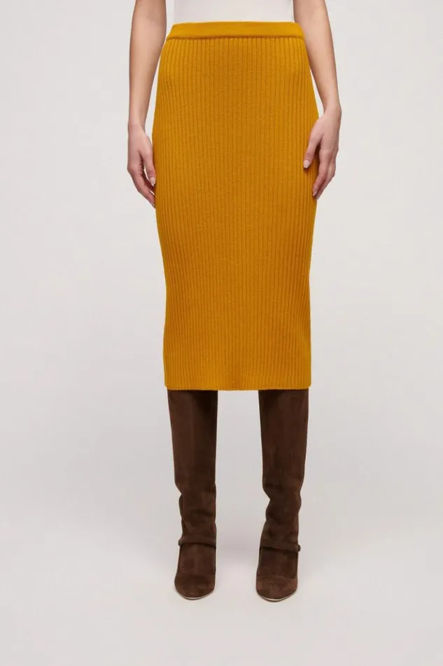 Luisa Spagnoli Skirts And Shorts Melitene 8211 Wool Skirt Mustard 8211 Women