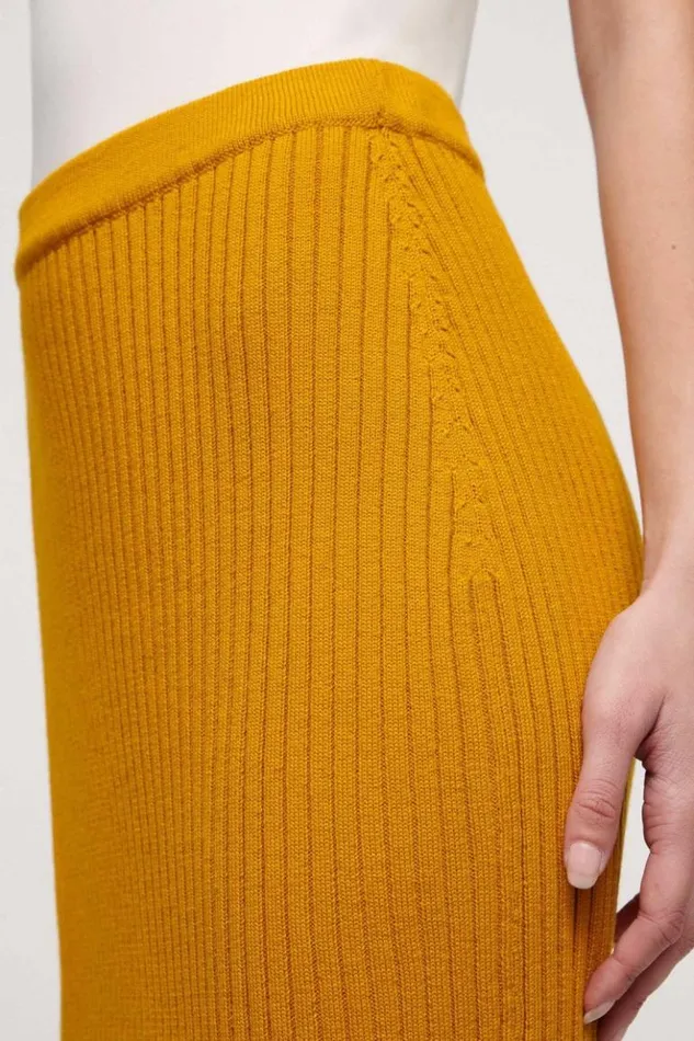 Luisa Spagnoli Skirts And Shorts Melitene 8211 Wool Skirt Mustard 8211 Women Luisa Spagnoli Skirts And Shorts Melitene 8211 Wool Skirt Mustard 8211 Women