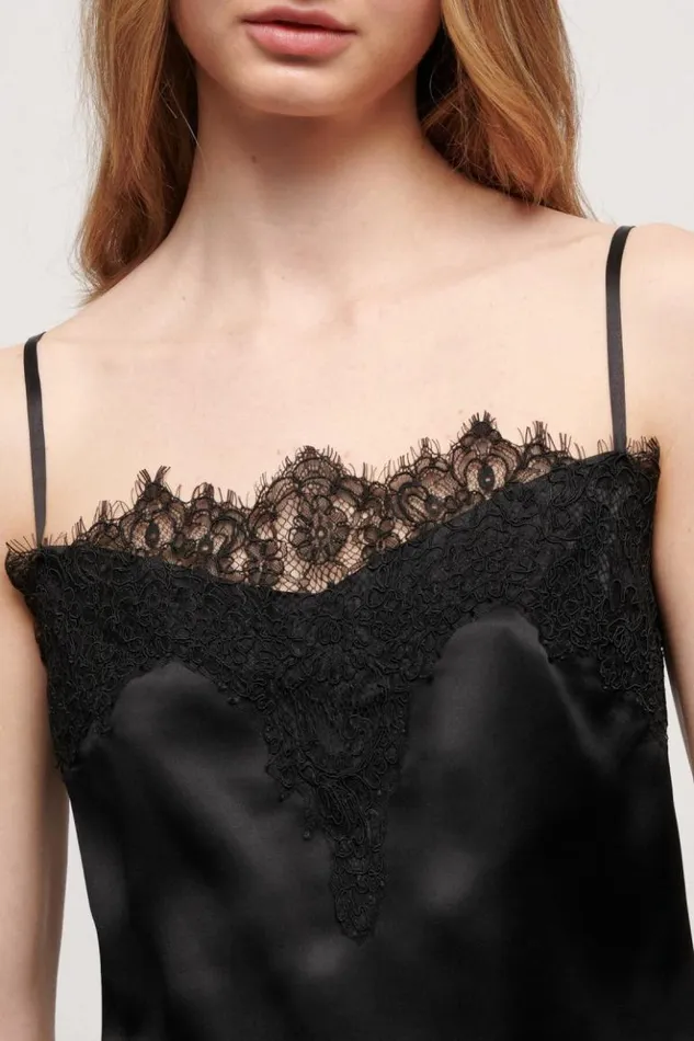 Luisa Spagnoli Tops And TShirts Lilia 8211 Top With Lace Black 8211 Women Luisa Spagnoli Tops And TShirts Lilia 8211 Top With Lace Black 8211 Women