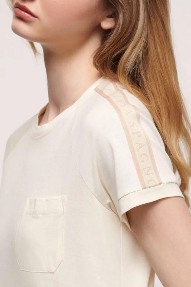 Luisa Spagnoli Tops And TShirts Lunar 8211 Cotton TShirt Ivory 8211 Women Luisa Spagnoli Tops And TShirts Lunar 8211 Cotton TShirt Ivory 8211 Women
