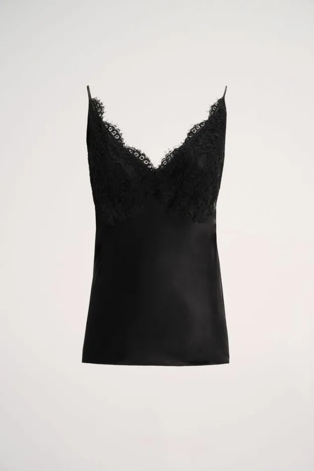 Luisa Spagnoli Tops And TShirts Luogo 8211 Top With Lace Applique Black 8211 Women Luisa Spagnoli Tops And TShirts Luogo 8211 Top With Lace Applique Black 8211 Women