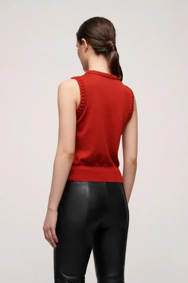 Luisa Spagnoli Tops And TShirts Mini 8211 Wool Top Bright Orange 8211 Women