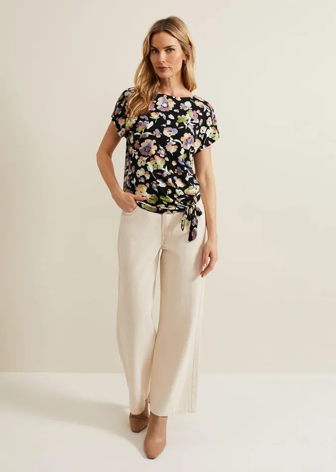 Maddie Watercolor Top Blackmulti Women Phase Eight Tops and TShirts