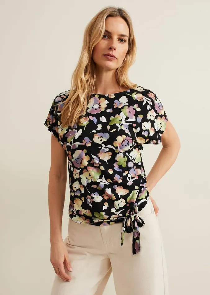 Maddie Watercolor Top Blackmulti Women Phase Eight Tops and TShirts