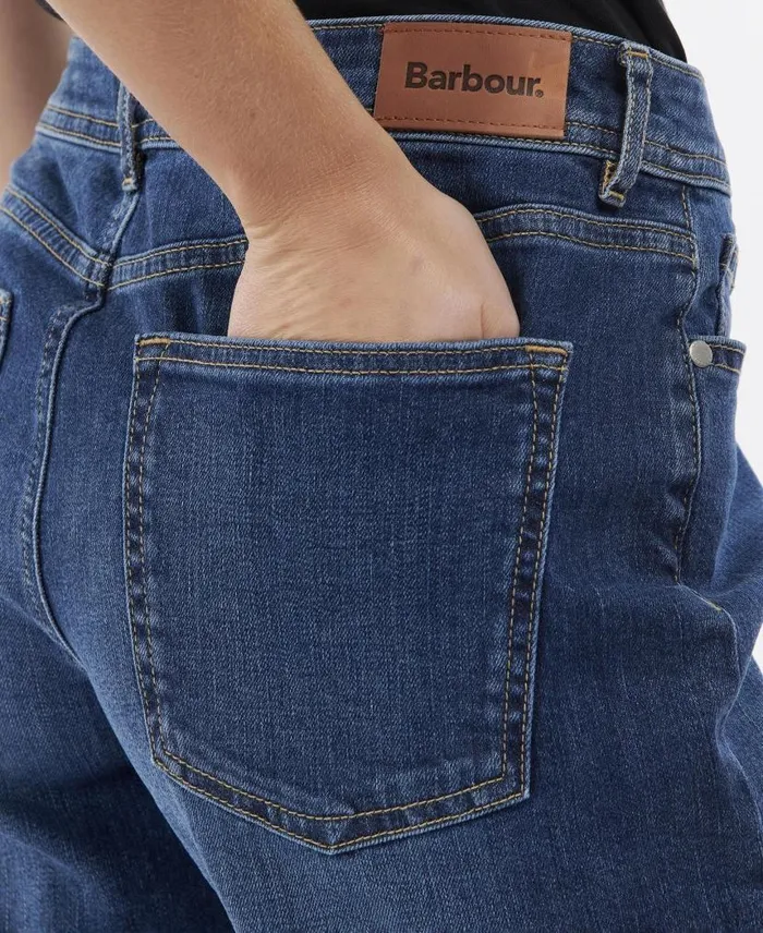 Maddison Denim Shorts Ecru Women Barbour Trousers and Shorts