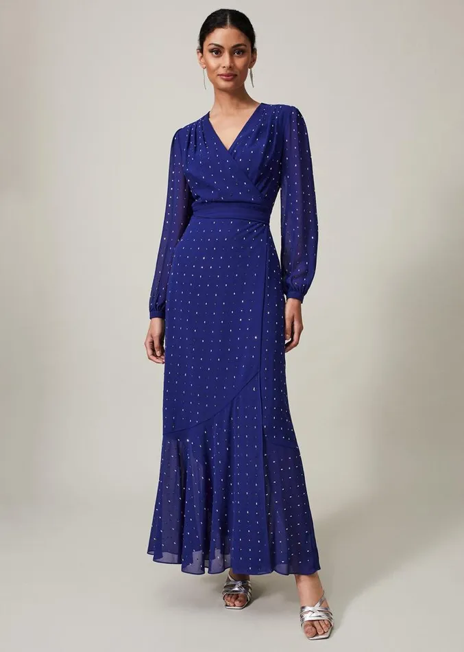 Maeva Embellished Maxi Dress Purple Women Phase Eight Dresses