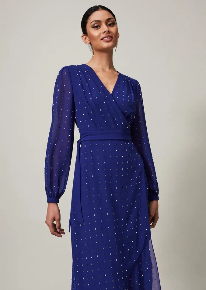 Maeva Embellished Maxi Dress Purple Women Phase Eight Dresses