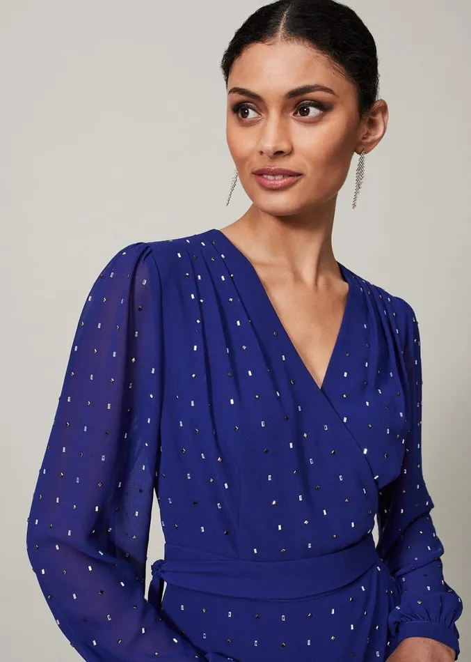 Maeva Embellished Maxi Dress Purple Women Phase Eight Dresses