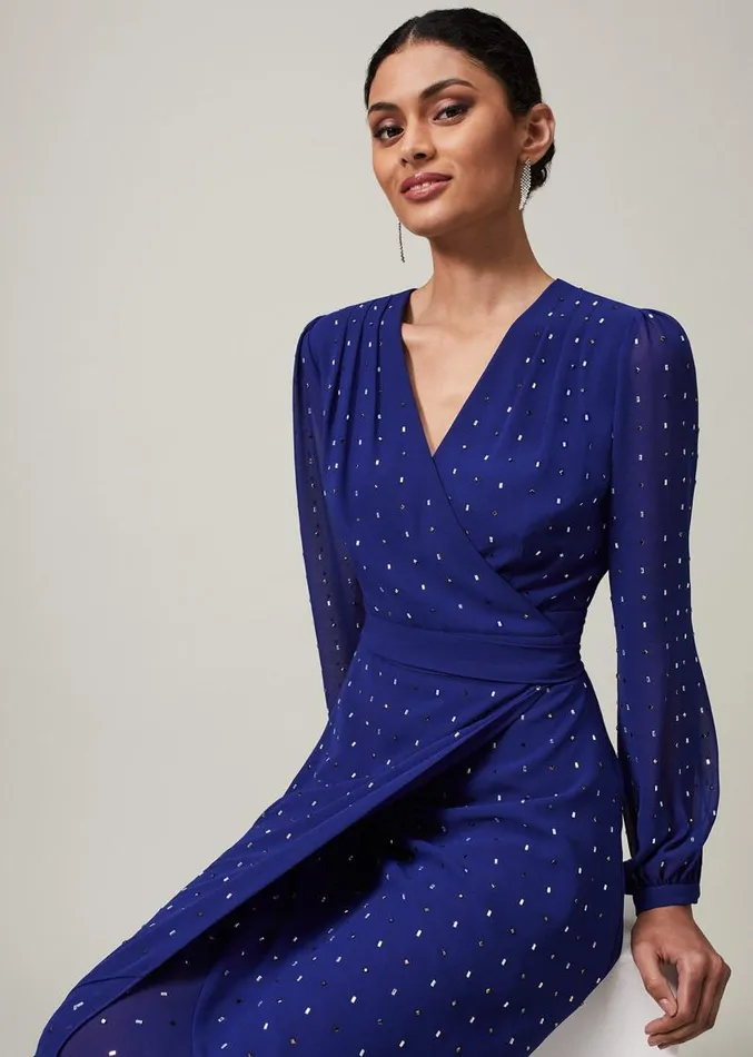 Maeva Embellished Maxi Dress Purple Women Phase Eight Dresses