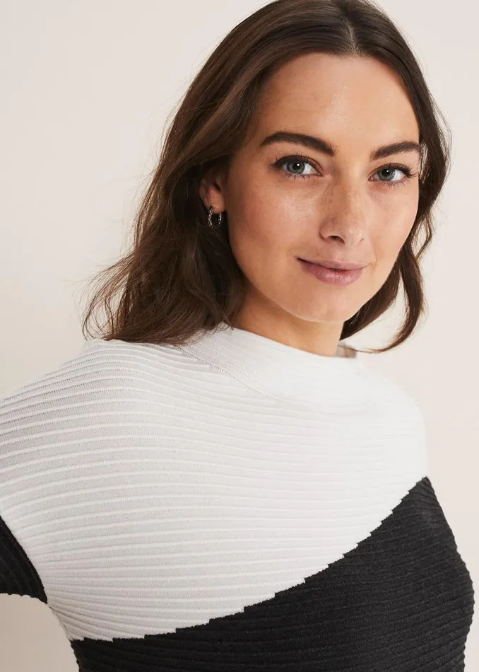Mali Textured Stitch Colourblock Dress Blackmulti Women Phase Eight Dresses