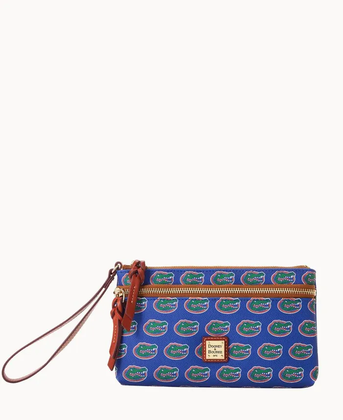 ManWoman Collegiate University Of Florida Double Zip Wristlet University Of Florid Dooney and Bourke Wallets