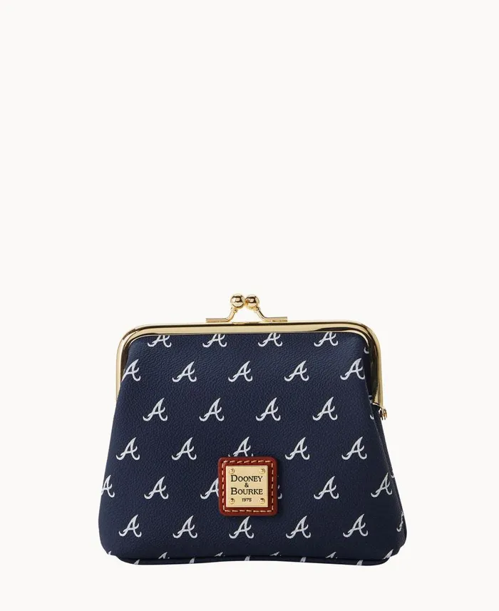 ManWoman MLB Braves Large Framed Purse Braves Dooney and Bourke Wallets