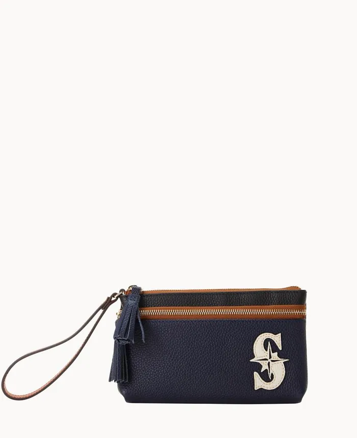 ManWoman MLB Mariners Double Zip Wristlet Mariners Dooney and Bourke Wallets