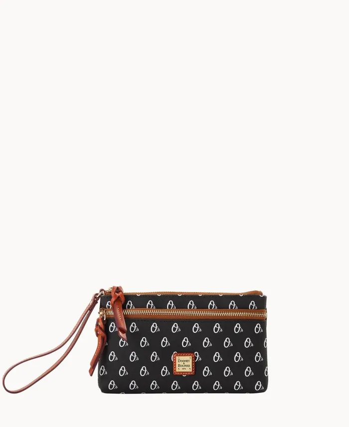 ManWoman MLB Orioles Double Zip Wristlet Orioles Dooney and Bourke Wallets