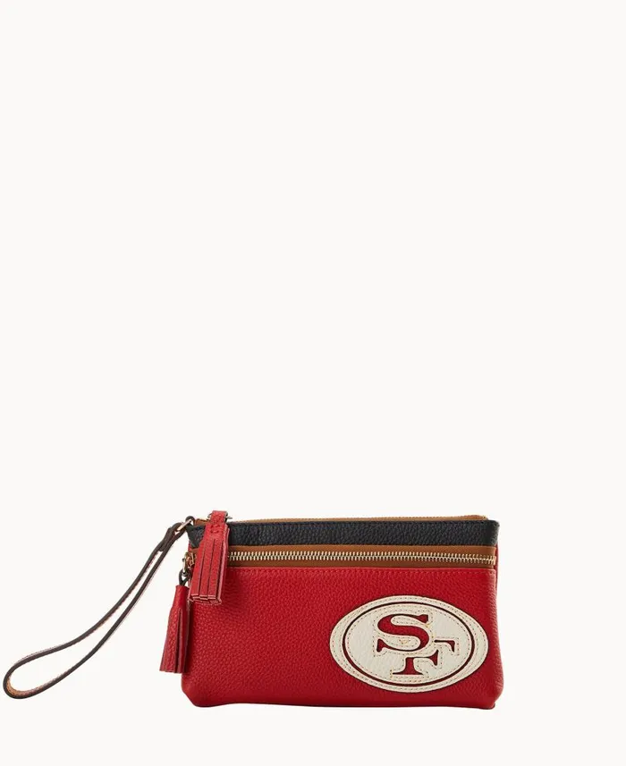 ManWoman NFL 49ERS Double Zip Wristlet 49ers Dooney and Bourke Wallets