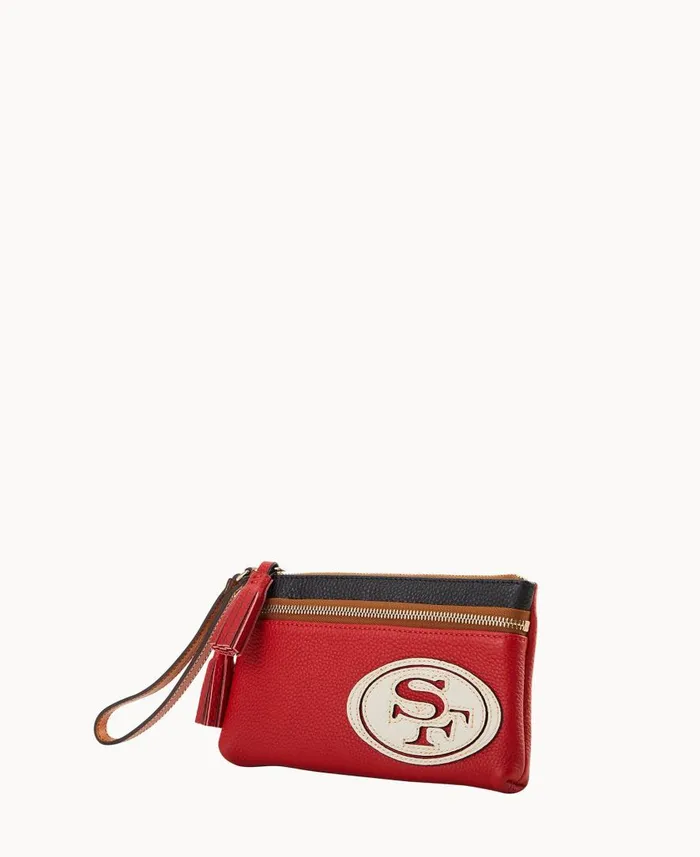 ManWoman NFL 49ERS Double Zip Wristlet 49ers Dooney and Bourke Wallets