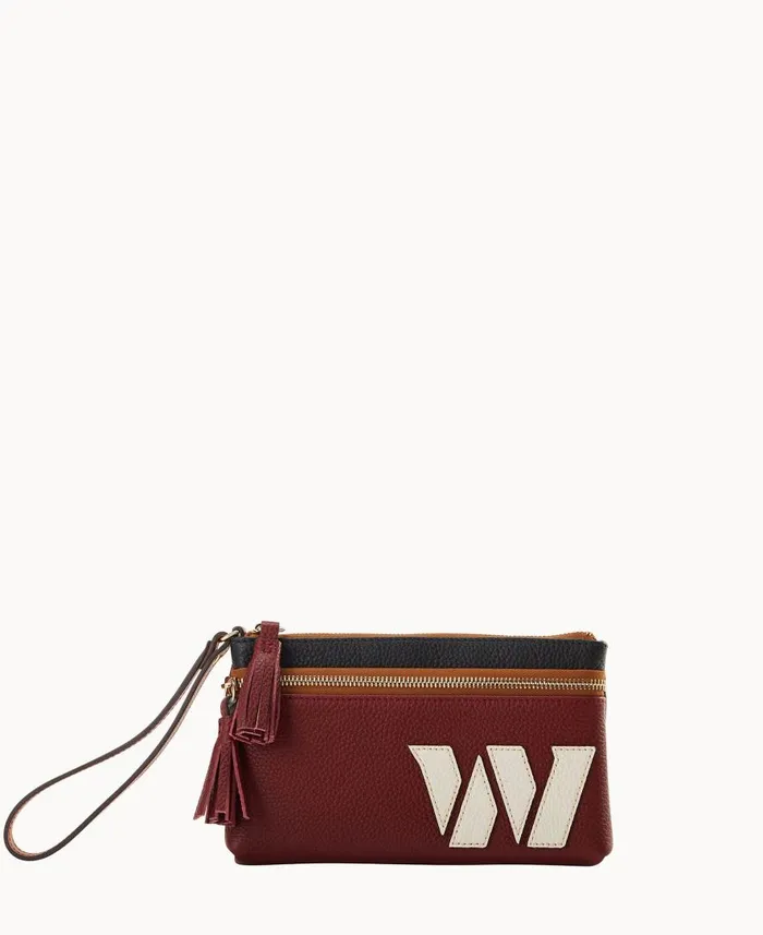 ManWoman NFL Commanders Double Zip Wristlet Commanders Dooney and Bourke Wallets