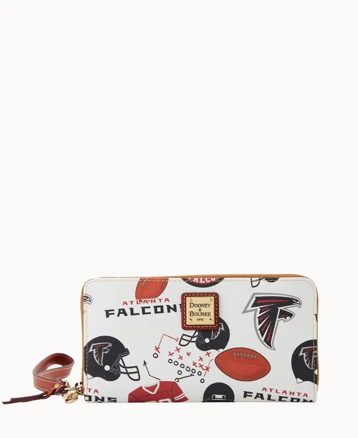 ManWoman NFL Falcons Large Zip Around Wristlet Falcons Dooney and Bourke Wallets