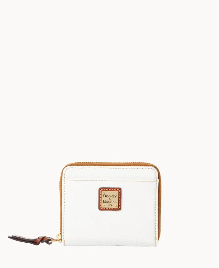 ManWoman Pebble Grain Small Zip Around White Dooney and Bourke Wallets