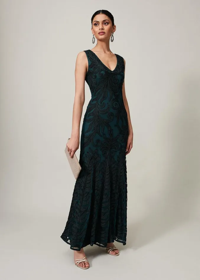 Marigold Tapework Dress Greenblack Women Phase Eight Dresses