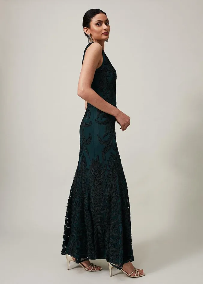 Marigold Tapework Dress Greenblack Women Phase Eight Dresses