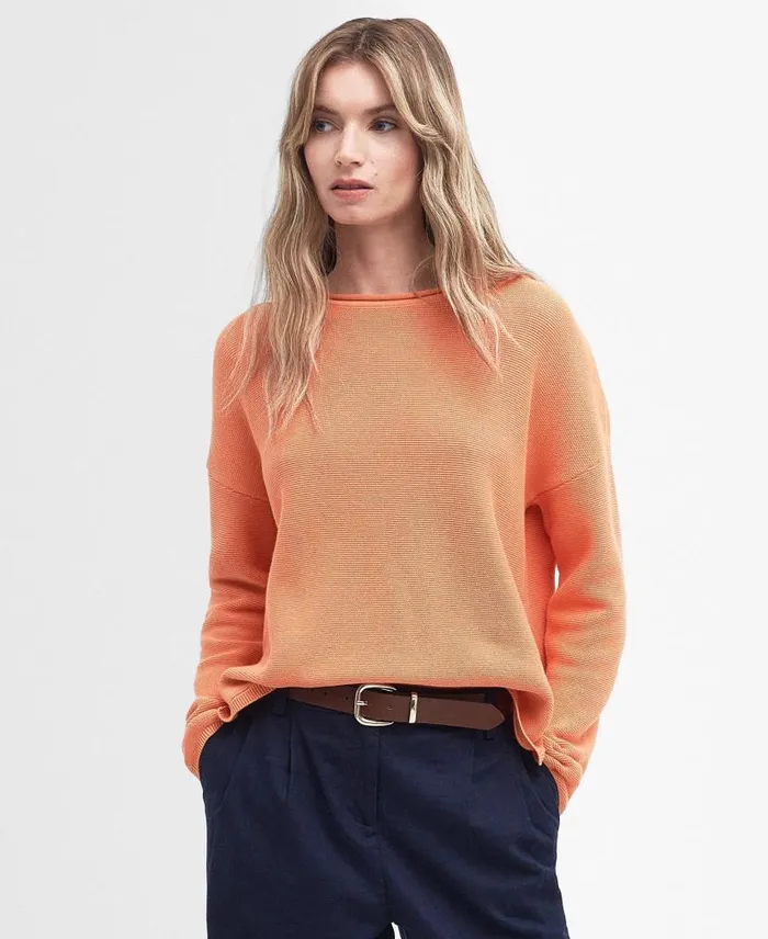 Marine Knitted Jumper Apricot Crush Women Barbour Jumpers