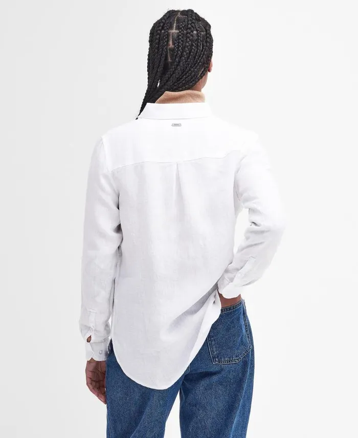 Marine Relaxed LongSleeved Shirt Navywhite Women Barbour Shirts and Blouses