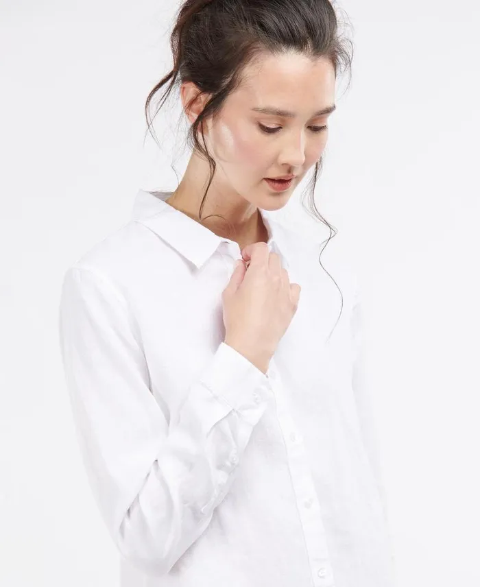 Marine Relaxed LongSleeved Shirt Navywhite Women Barbour Shirts and Blouses