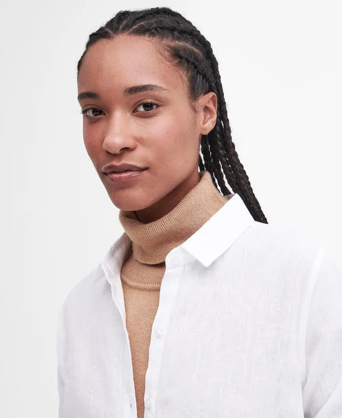 Marine Relaxed LongSleeved Shirt Navywhite Women Barbour Shirts and Blouses