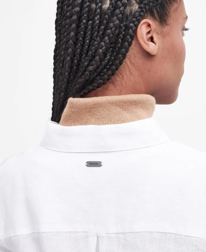 Marine Relaxed LongSleeved Shirt Navywhite Women Barbour Shirts and Blouses