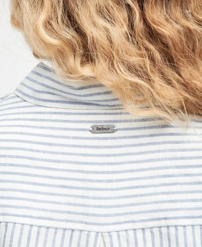 Marine Relaxed LongSleeved Shirt Tannin Stripe Women Barbour Shirts and Blouses