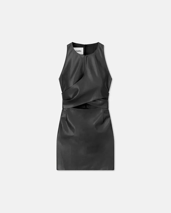 Marinke Sale Okobor AltLeather Dress Black Women Nanushka Dresses